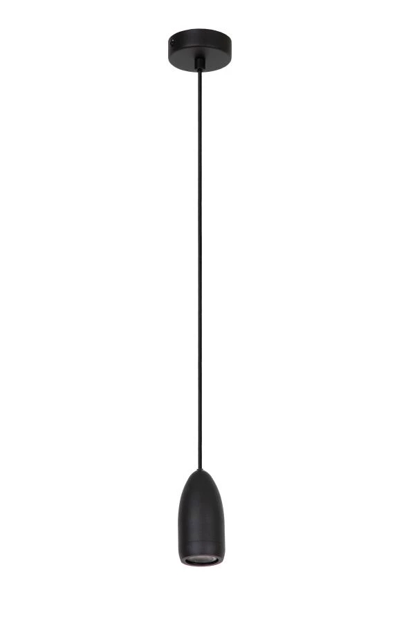 Lucide EVORA - Pendant light - Ø 10 cm - 1xGU10 - Black - turned off